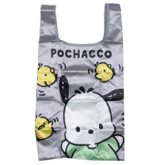 Japan Sanrio Satin Eco Bag with Pouch - Pochacco & Chick Grey