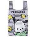 Japan Sanrio Satin Eco Bag with Pouch - Pochacco & Chick Grey - 1