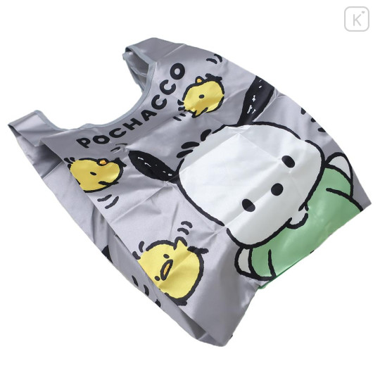 Japan Sanrio Satin Eco Bag with Pouch - Pochacco & Chick Grey - 2