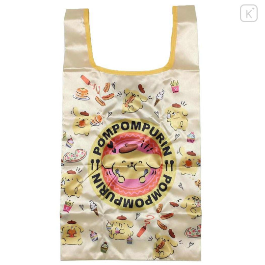 Japan Sanrio Satin Eco Bag with Pouch - Pompompurin : Foodie - 1