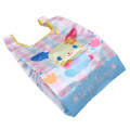 Japan Sanrio Satin Eco Bag with Pouch - Usahana : Gingham Pink Blue - 2