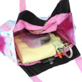 Japan Sanrio Balloon Tote Bag - Usahana : Gingham Blue Pink - 3