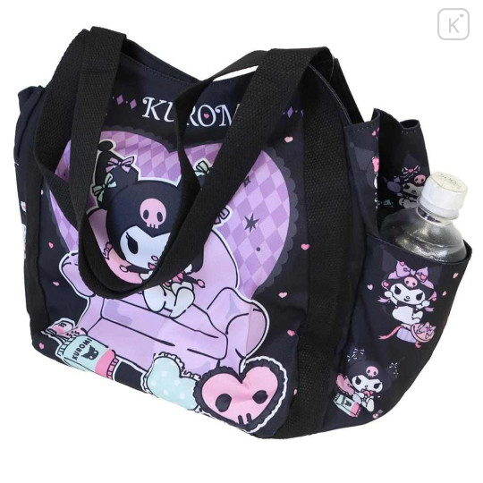 Japan Sanrio Balloon Tote Bag - Kuromi : Queen Chair Black - 2