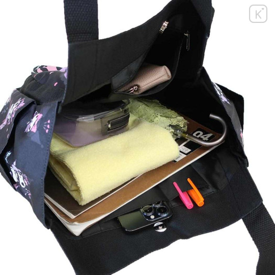 Japan Sanrio Balloon Tote Bag - Kuromi : Queen Chair Black - 3