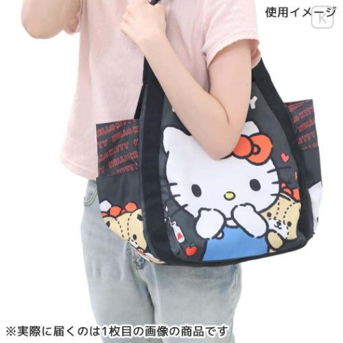 Japan Sanrio Balloon Tote Bag - Hello Kitty & Tiny Chum : Black - 4