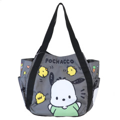 Japan Sanrio Balloon Tote Bag - Pochacco & Chick Grey