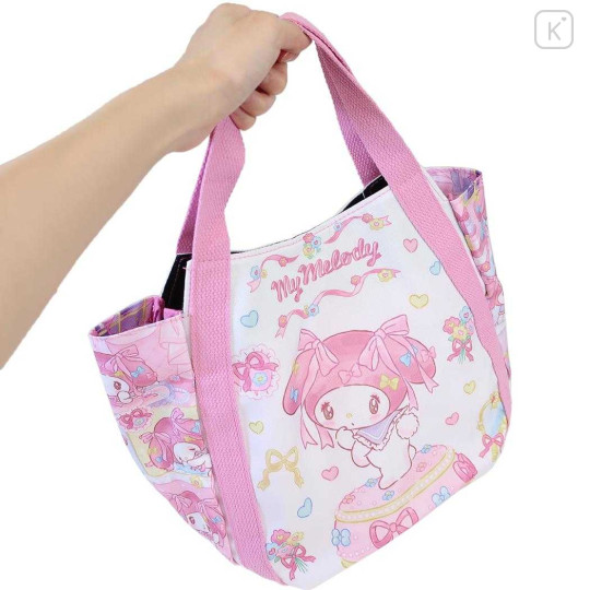 Japan Sanrio Balloon Mini Tote Bag - My Melody : Jewerly Ivory Pink - 2