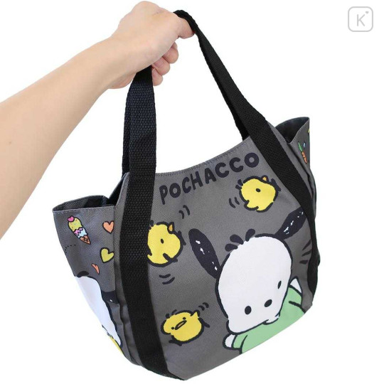 Japan Sanrio Balloon Mini Tote Bag - Pochacco : Chick Grey - 2