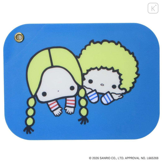 Japan Sanrio Slide Mirror - Patty & Jimmy : Blue - 1