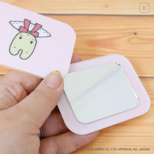 Japan Sanrio Slide Mirror - Marron Cream : Face Pink - 3