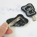 Japan San-X Acrylic Hair Clip Set - Rilakkuma : Basic Rilakkuma Monochrome Pearl Marble Black - 2