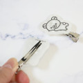 Japan San-X Acrylic Hair Clip Set - Korilakkuma : Basic Rilakkuma Monochrome Pearl Marble White - 2
