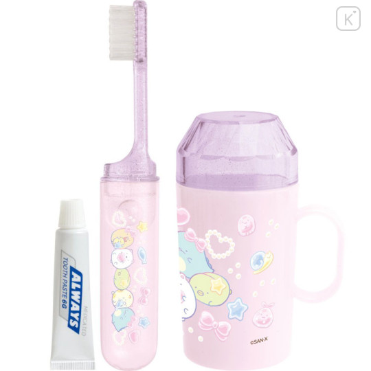 Japan San-X Toothbrush Set - Sumikko Gurashi : Jewelry Pink - 1