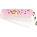 Japan San-X Folding Compact Comb & Brush - Rilakkuma : Yuruyuru Pokapoka Pink - 1
