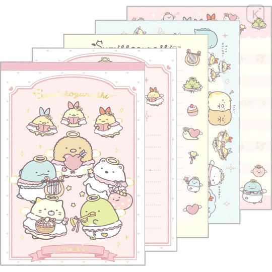 Japan San-X A6 Notepad - Sumikko Gurashi : Angel and Devil's Tail Angel - 1
