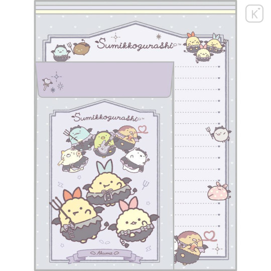 Japan San-X Letter Writing Set - Sumikko Gurashi : Angel and Devil's Tail Devil - 1