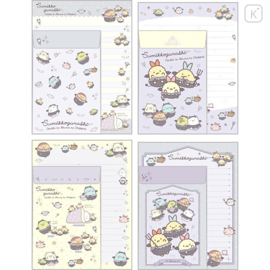 Japan San-X Letter Writing Set - Sumikko Gurashi : Angel and Devil's Tail Devil - 2