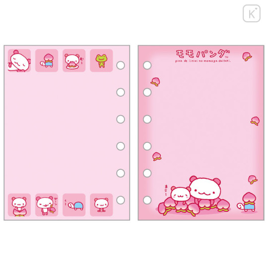 Japan San-X 6 Hole Sticker Notebook - Momo Panda : San-X Universe - 2