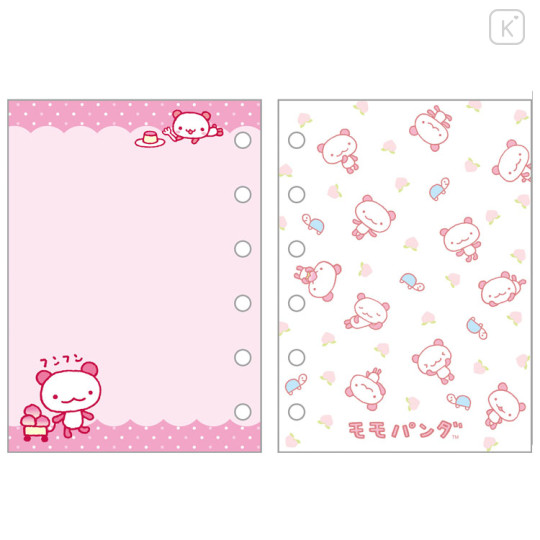Japan San-X 6 Hole Sticker Notebook - Momo Panda : San-X Universe - 3