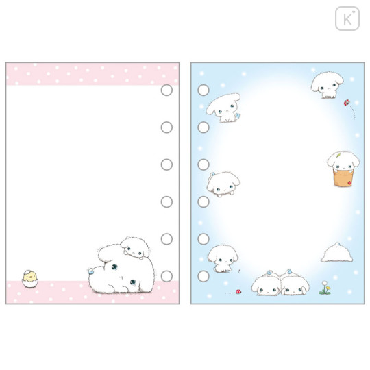 Japan San-X 6 Hole Sticker Notebook - Buru Buru Dog : San-X Universe - 2