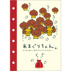Japan San-X 6 Hole Sticker Notebook - Amaguri-chan Red : San-X Universe