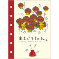 Japan San-X 6 Hole Sticker Notebook - Amaguri-chan Red : San-X Universe - 1