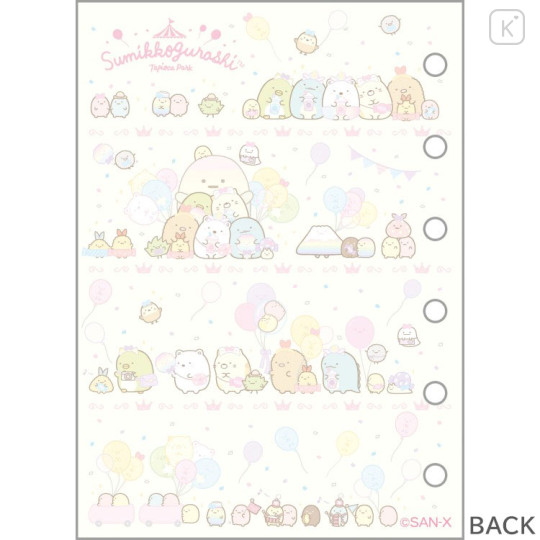 Japan San-X 6 Hole Sticker Binder Refill - Sumikko Gurashi : Tapioca Park - 2