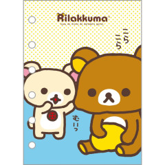 Japan San-X 6 Hole Sticker Binder Refill - Korilakkuma & Rilakkuma : Classic