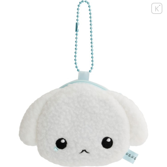 Japan San-X Mini Plush Coin Case with Ball Chain - Buru Buru Dog : San-X Universe Face - 1