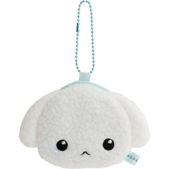 Japan San-X Mini Plush Coin Case with Ball Chain - Buru Buru Dog : San-X Universe Face