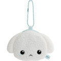 Japan San-X Mini Plush Coin Case with Ball Chain - Buru Buru Dog : San-X Universe Face - 1