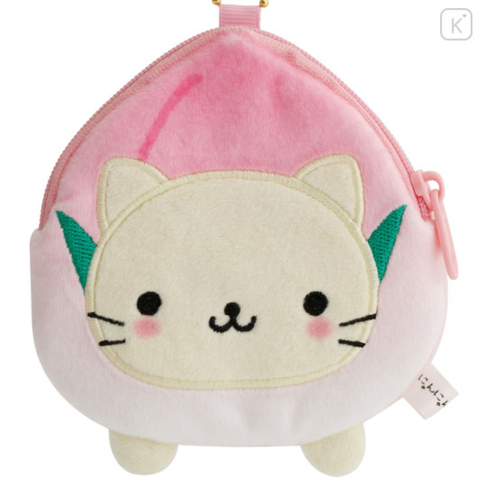 Japan San-X Mini Plush Coin Case with Ball Chain - Nyan Nyan Nyanko : San-X Universe Face Momo - 2