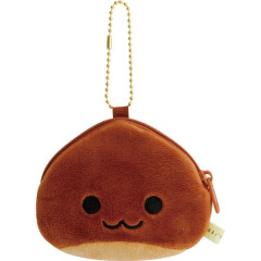Japan San-X Mini Plush Coin Case with Ball Chain - Amaguri-chan : San-X Universe Face