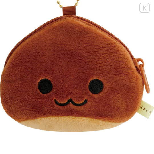 Japan San-X Mini Plush Coin Case with Ball Chain - Amaguri-chan : San-X Universe Face - 2