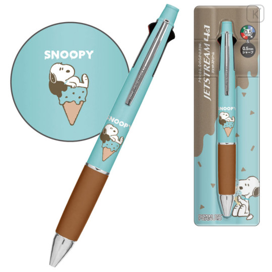 Japan Peanuts Jetstream 4&1 Multi Ballpoint Pen + Mechanical Pencil - Snoopy : Melty Ice Cream - 2