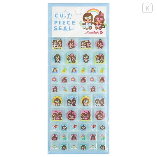 Japan Monchhichi Cut Piece Seal - Monchhichi-chan & Monchhichi-kun : Summer - 1