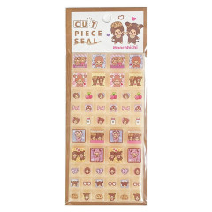 Japan Monchhichi Cut Piece Seal - Monchhichi-chan & Monchhichi-kun : Leopard