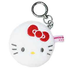 Japan Sanrio Fluffy Double Compact Mirror Keychain - Hello Kitty