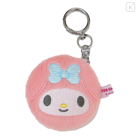 Japan Sanrio Fluffy Double Compact Mirror Keychain - My Melody - 1