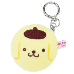 Japan Sanrio Fluffy Double Compact Mirror Keychain - Pompompurin
