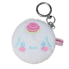 Japan Sanrio Fluffy Double Compact Mirror Keychain - Cinnamoroll