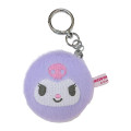 Japan Sanrio Fluffy Double Compact Mirror Keychain - Kuromi - 1