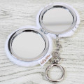 Japan Sanrio Fluffy Double Compact Mirror Keychain - Hello Kitty : Brown - 2