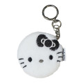 Japan Sanrio Fluffy Double Compact Mirror Keychain - Hello Kitty : White - 1