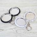 Japan Sanrio Fluffy Double Compact Mirror Keychain - Hello Kitty : White - 2