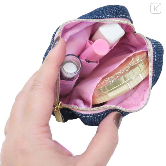 Japan Sanrio Denim Cosmetic Pouch - Usahana - 3