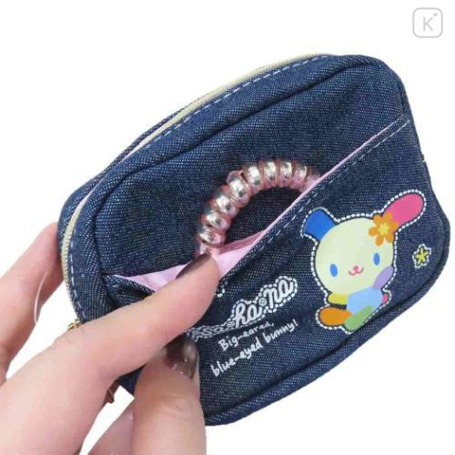 Japan Sanrio Denim Cosmetic Pouch - Usahana - 4