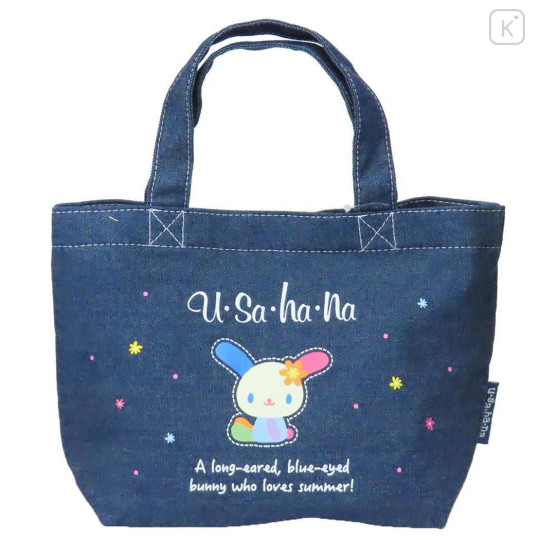 Japan Sanrio Denim Tote Lunch Bag - Usahana - 1