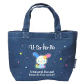 Japan Sanrio Denim Tote Lunch Bag - Usahana - 1