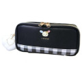 Japan Sanrio Plaid Badge Multi Pen Pouch - Usahana : Black - 1